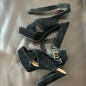 Black clunky heels